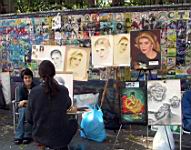 D6--04 Portrait drawing stand in Arbat Street, Moscow, Russia.JPG